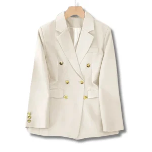 Blazer Feminino Acinturado Clássico Botões Dourados