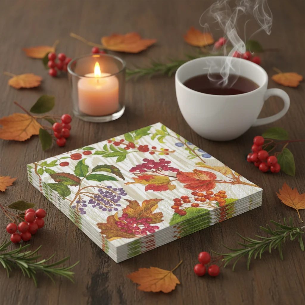 Guardanapos de papel Botânicos-Taupe Berry - Image 3