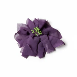 Alfinete Latido roxo em forma de flor