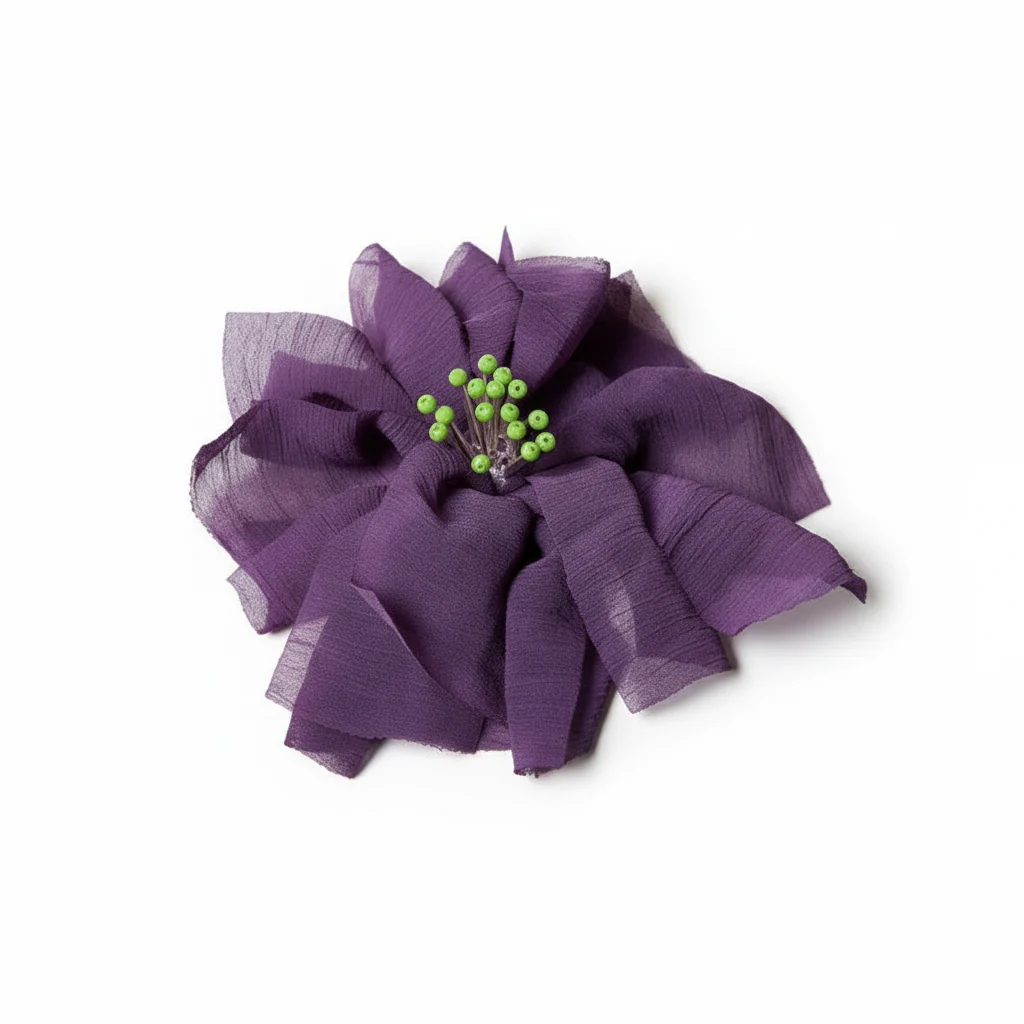 Alfinete Latido roxo em forma de flor