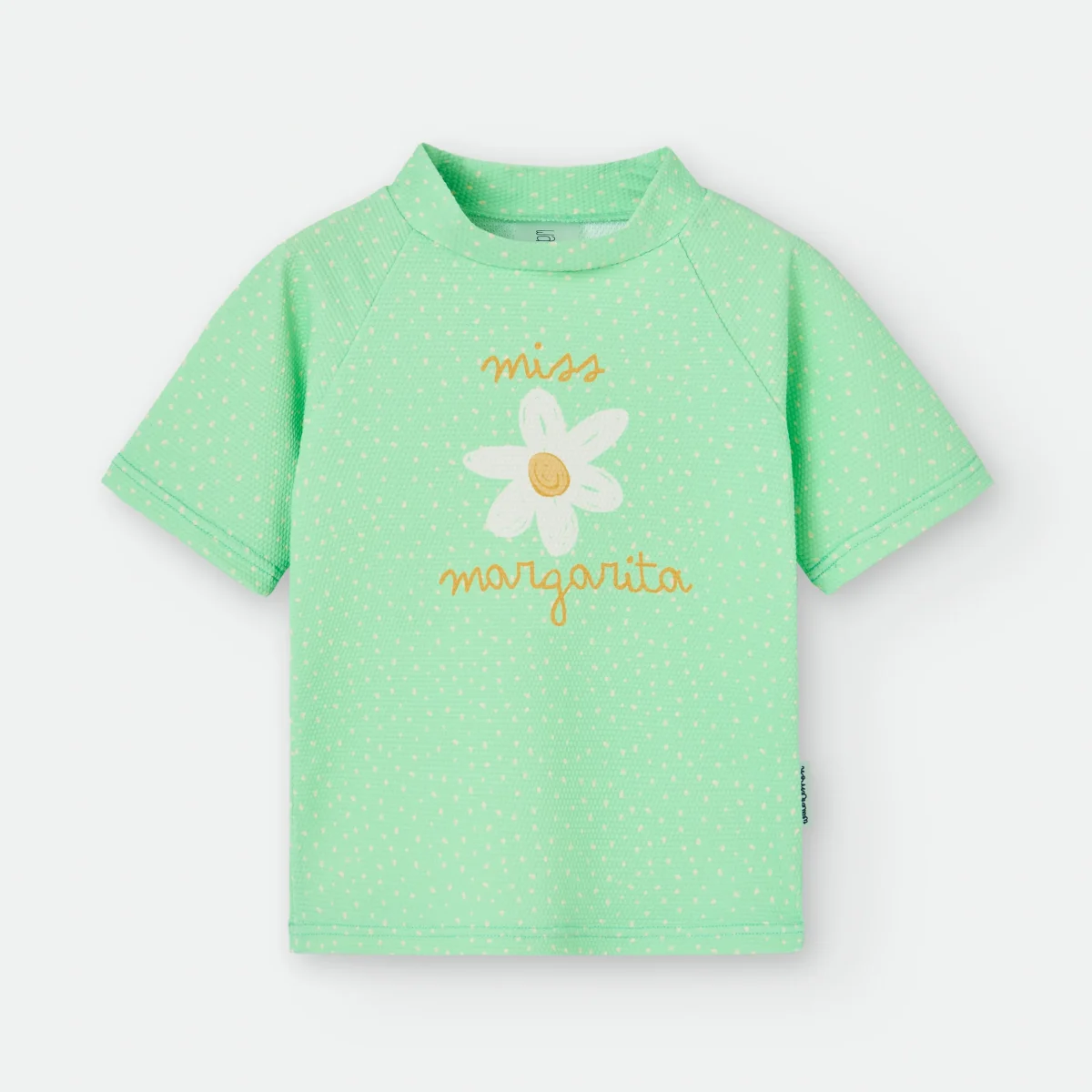 Waterlemon Camisola Manga Curta Praia/Piscina UV Verde com flor - Image 2